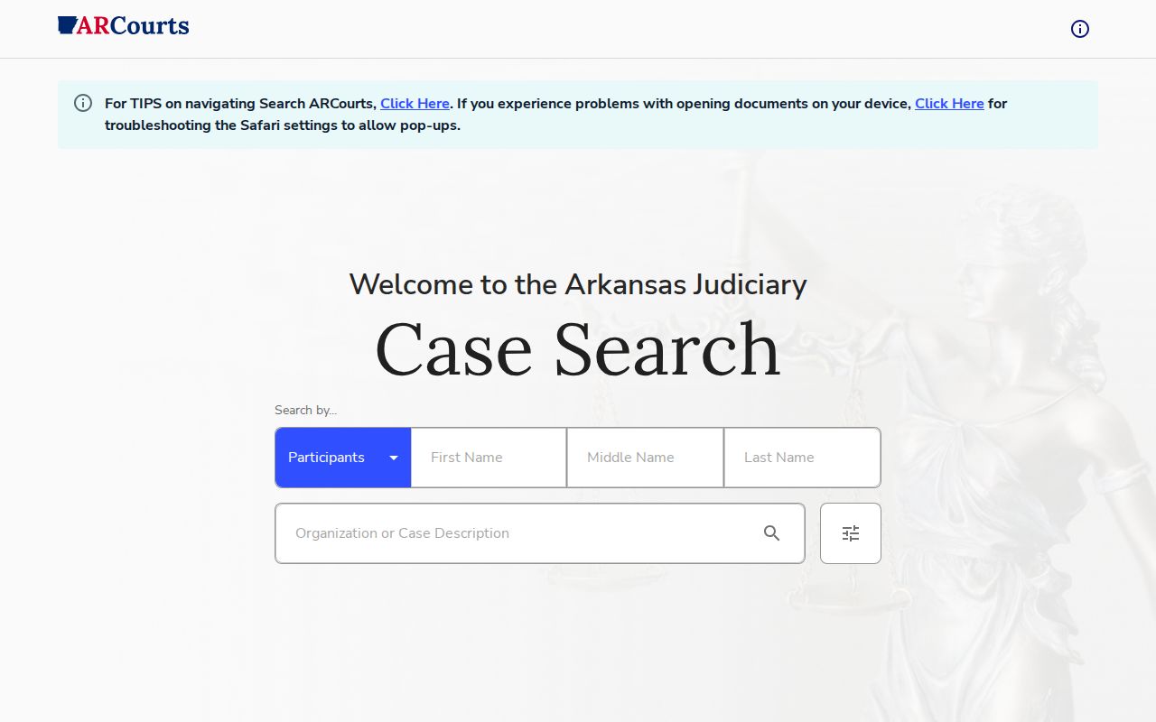Logan County criminal records Search ARCourts portal