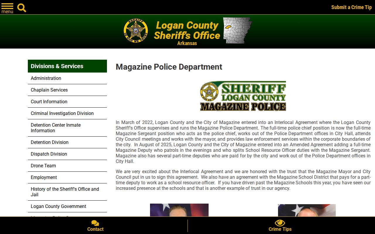 Magazine criminal records Police Department official page