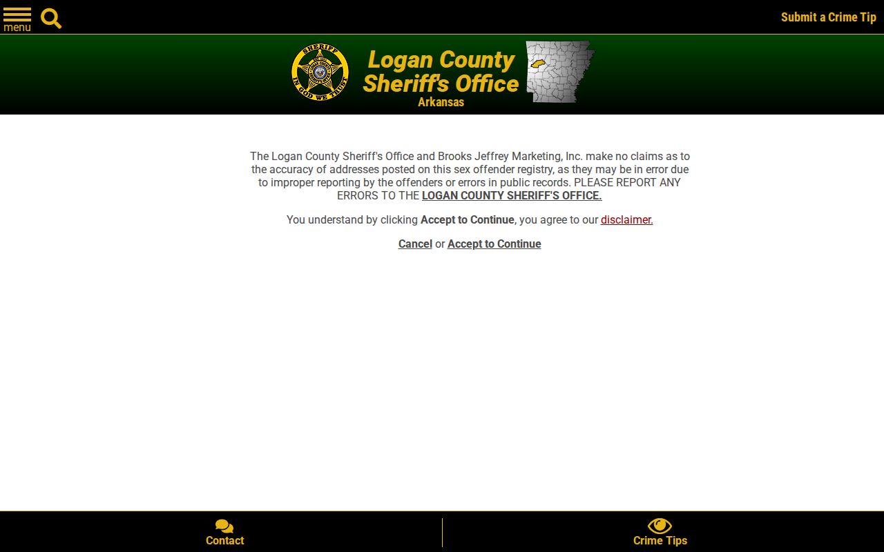 Logan County sex offender lookup sheriff information